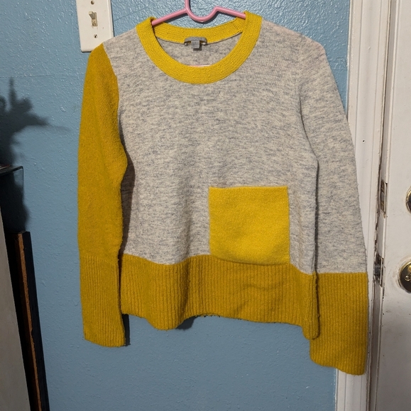 Cos Colorblock Yellow and Gray Sweater - Picture 1 of 9
